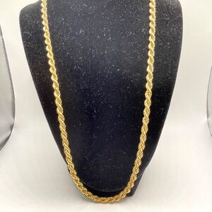 Monet Vintage Gold Tone Twisted Rope Chain Necklace